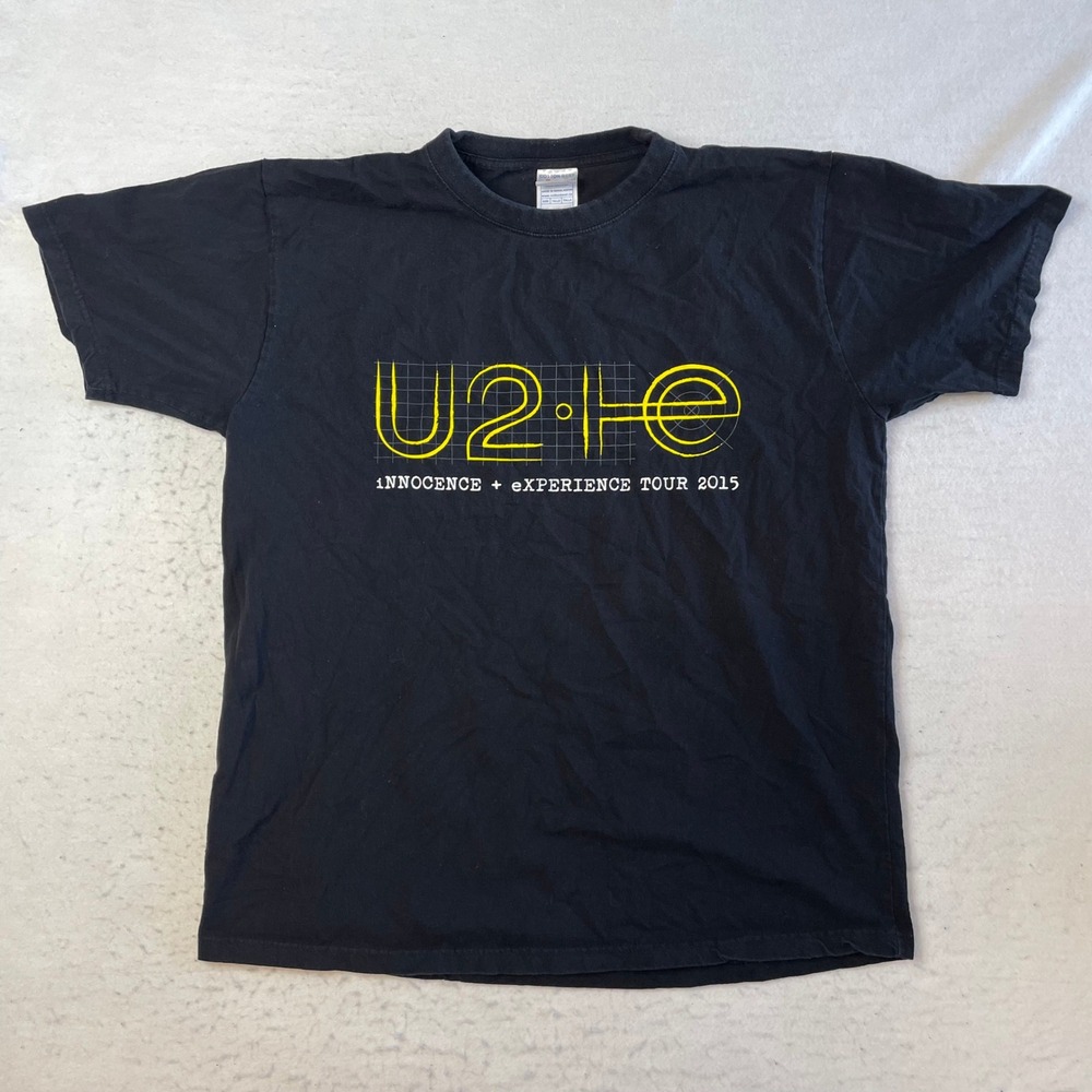 U2 Innocence + Experience Tour 2015 T-Shirt Mens Size XL Black Tee